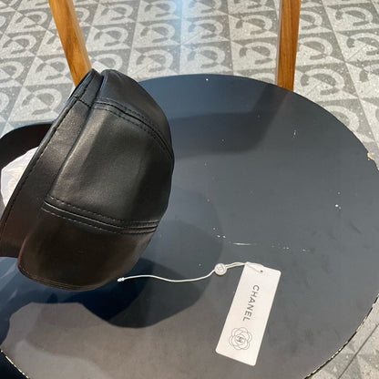 CASQUETTE BAKER BOY EN CUIR DE VEAU MARRON TORTILLA 419446 