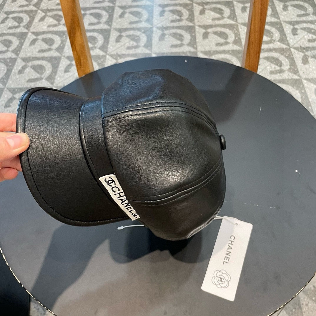 CASQUETTE BAKER BOY EN CUIR DE VEAU MARRON TORTILLA 419446 