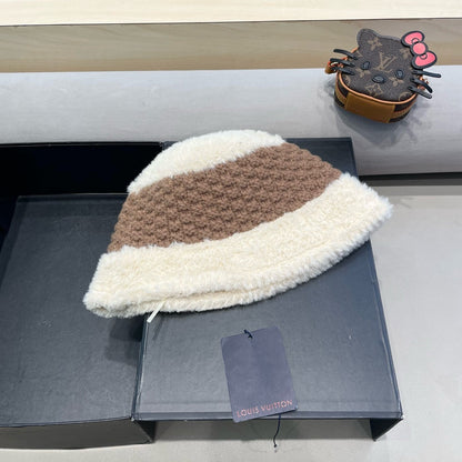CHAPEAU BOB EN LAINE MÉLANGÉE BLANC ET MARRON 421037