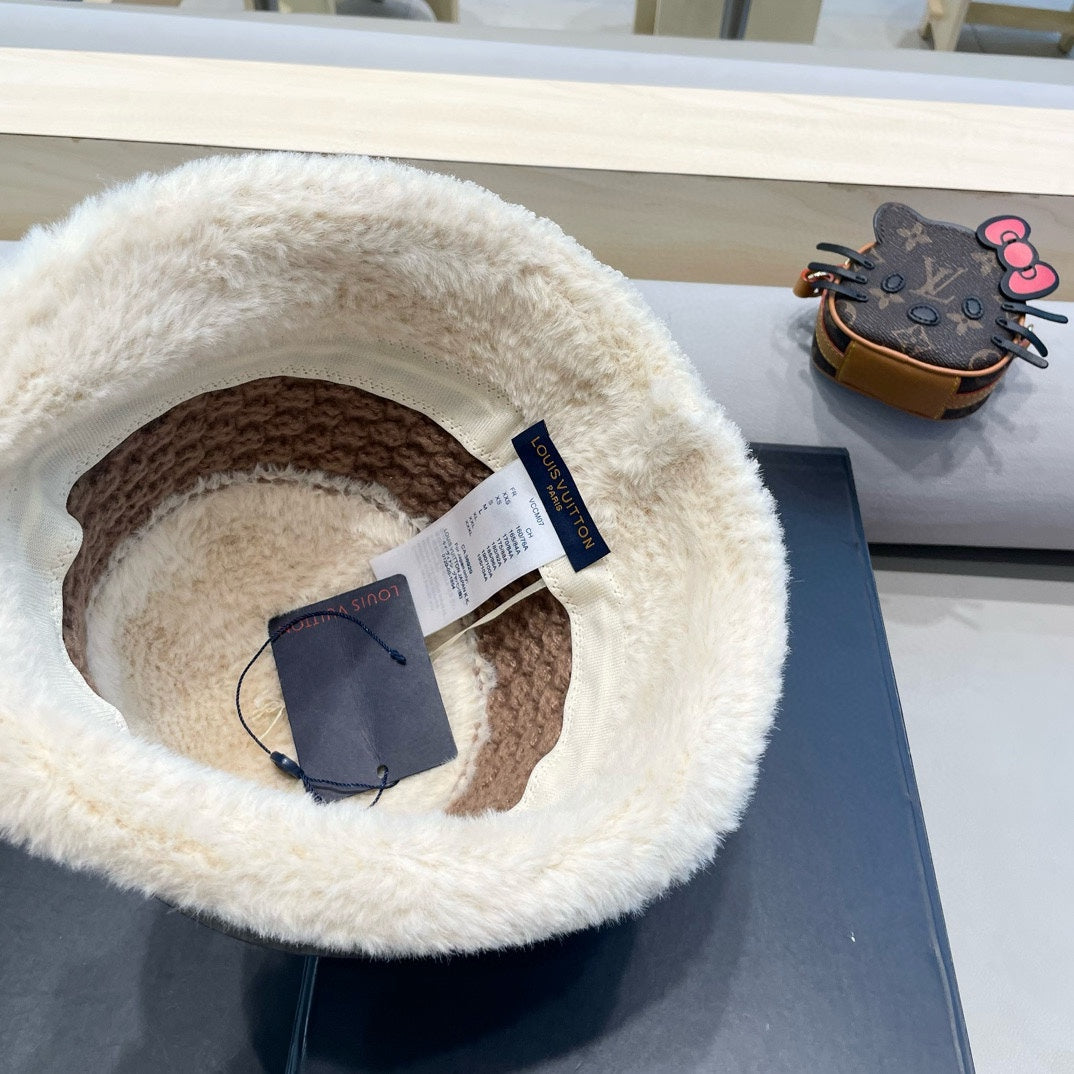 CHAPEAU BOB EN LAINE MÉLANGÉE BLANC ET MARRON 421037