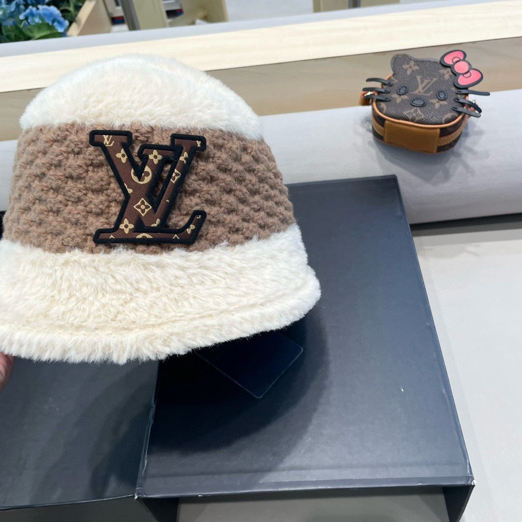 CHAPEAU BOB EN LAINE MÉLANGÉE BLANC ET MARRON 421037