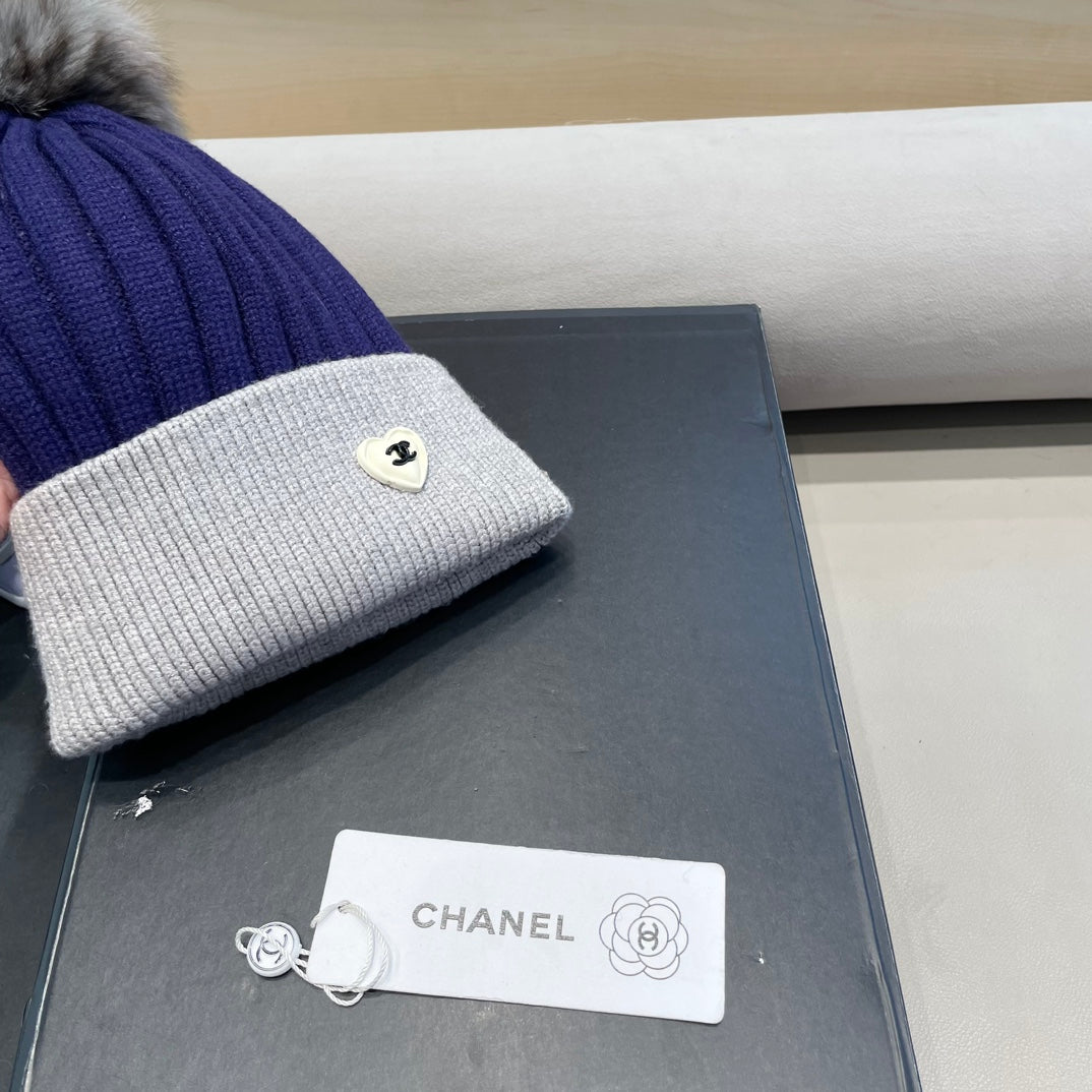 BONNET EN LAINE BLEU BAIE ET ​​GRIS CLAIR MÉLANGÉ 421052