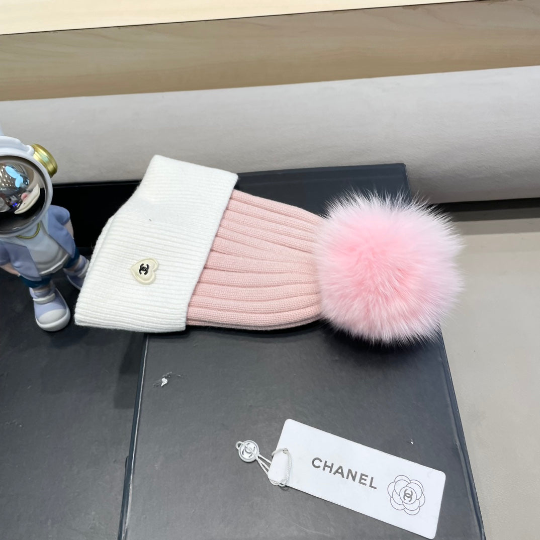 BONNET EN LAINE BLANCHE MÉLANGÉE ROSE LAINE 421051 