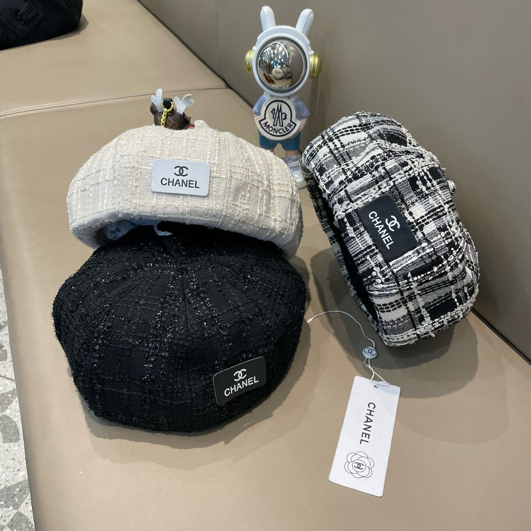 BÉRET EN TWEED DE LAINE NOIR 422554 