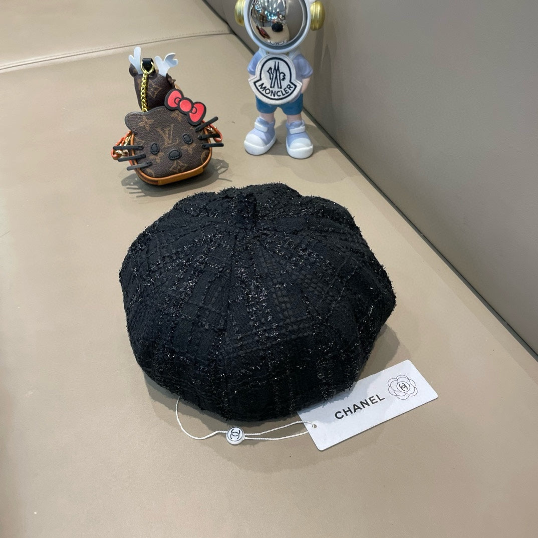 BÉRET EN TWEED DE LAINE NOIR 422554 