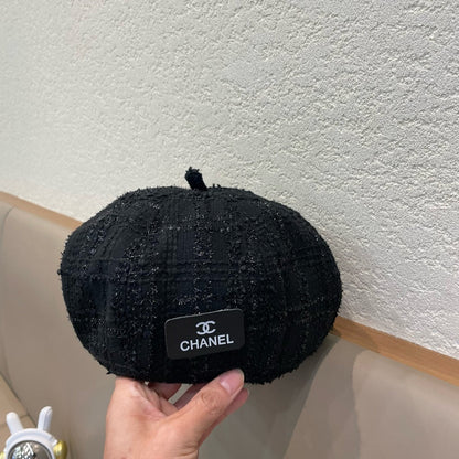 BÉRET EN TWEED DE LAINE NOIR 422554 