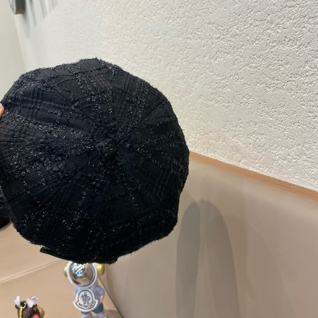 BÉRET EN TWEED DE LAINE NOIR 422554 