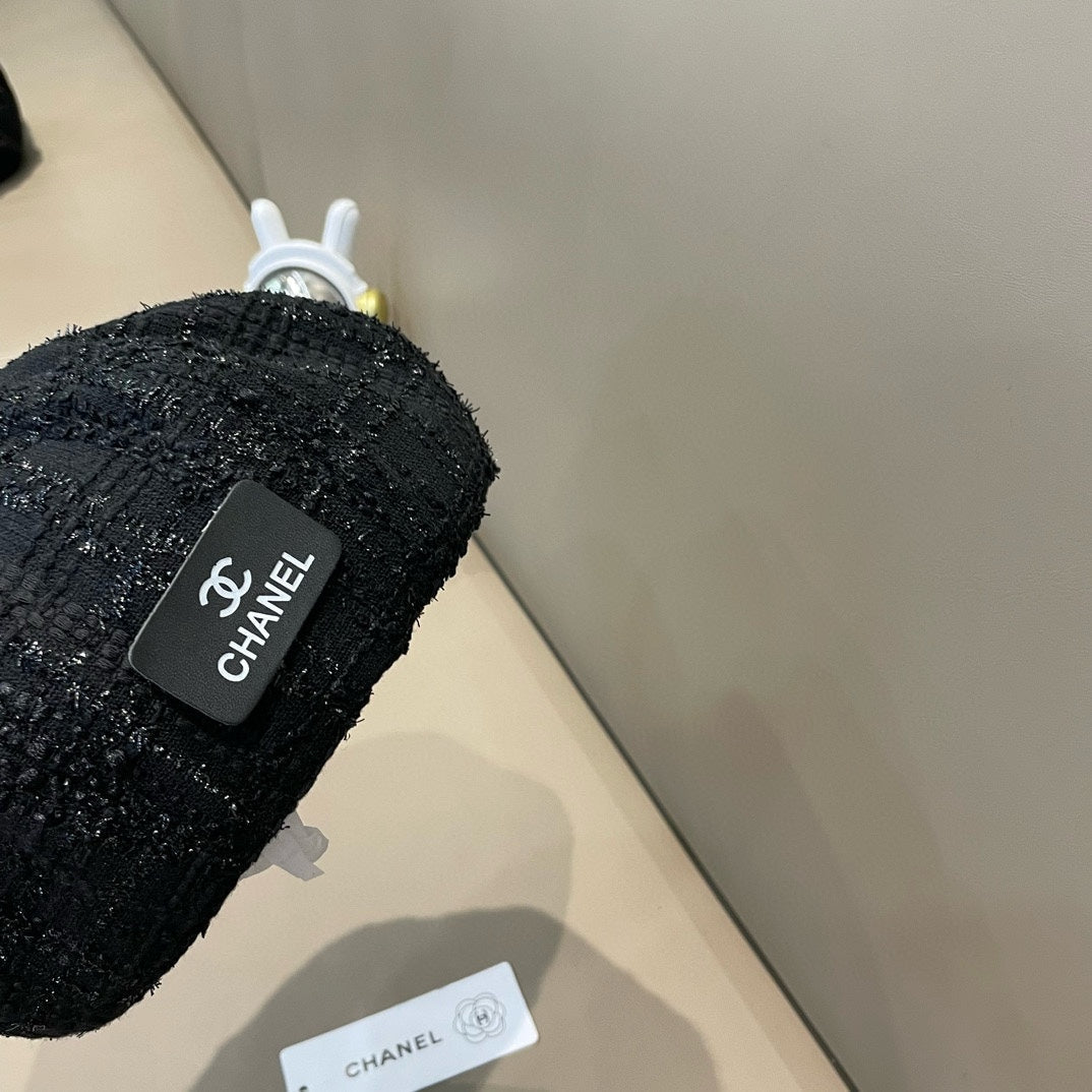 BÉRET EN TWEED DE LAINE NOIR 422554 