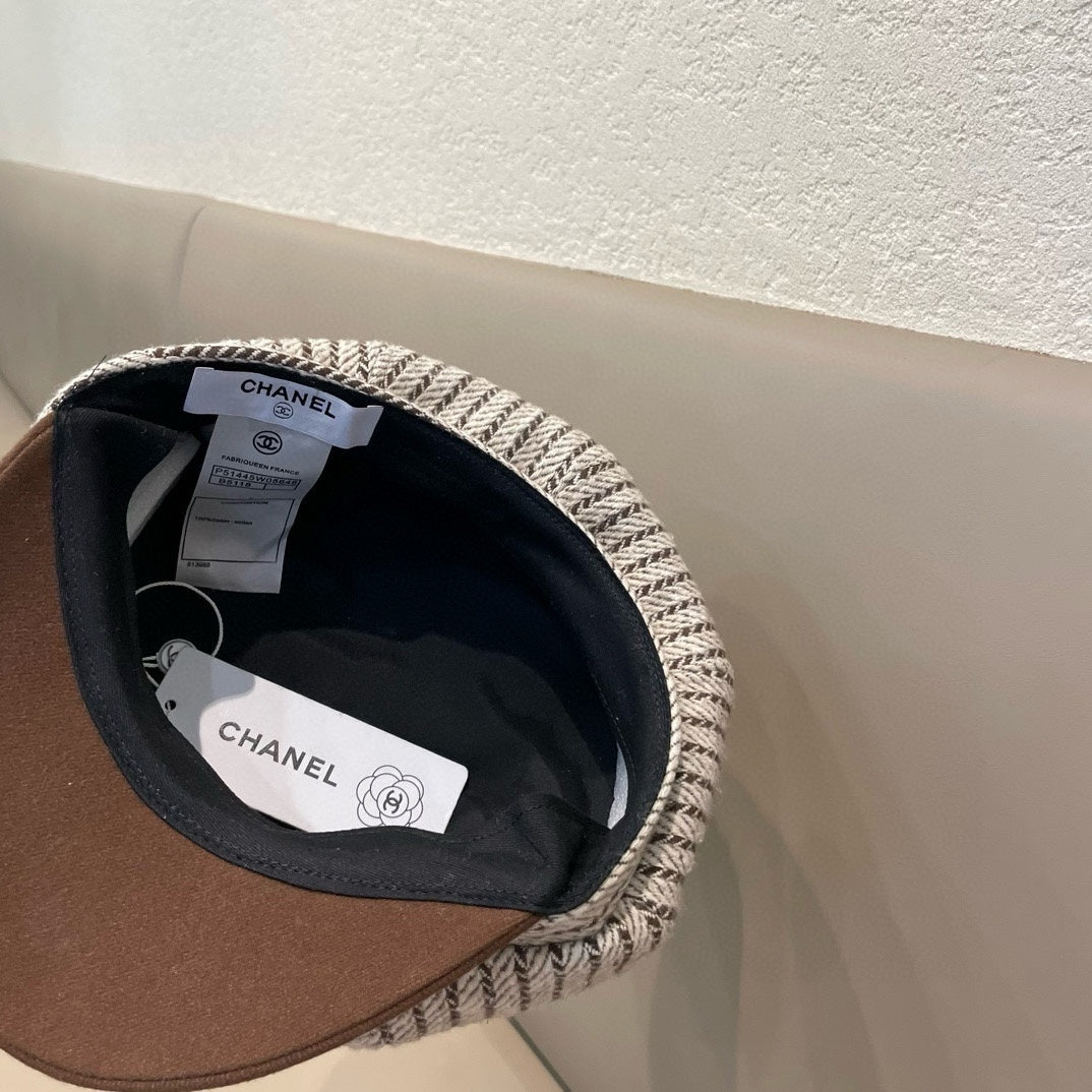 BÉRET CHAPEAU CHOCOLAT MARRON MIX BLANC 422561 