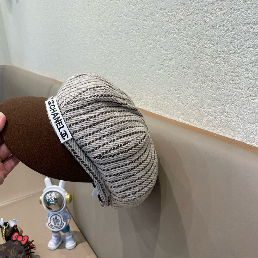 BÉRET CHAPEAU CHOCOLAT MARRON MIX BLANC 422561 