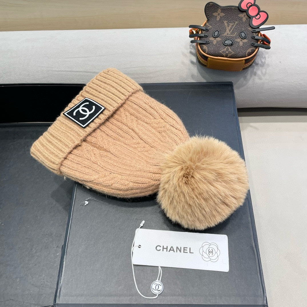 BONNET EN LAINE TAN SÉPIA 422177 
