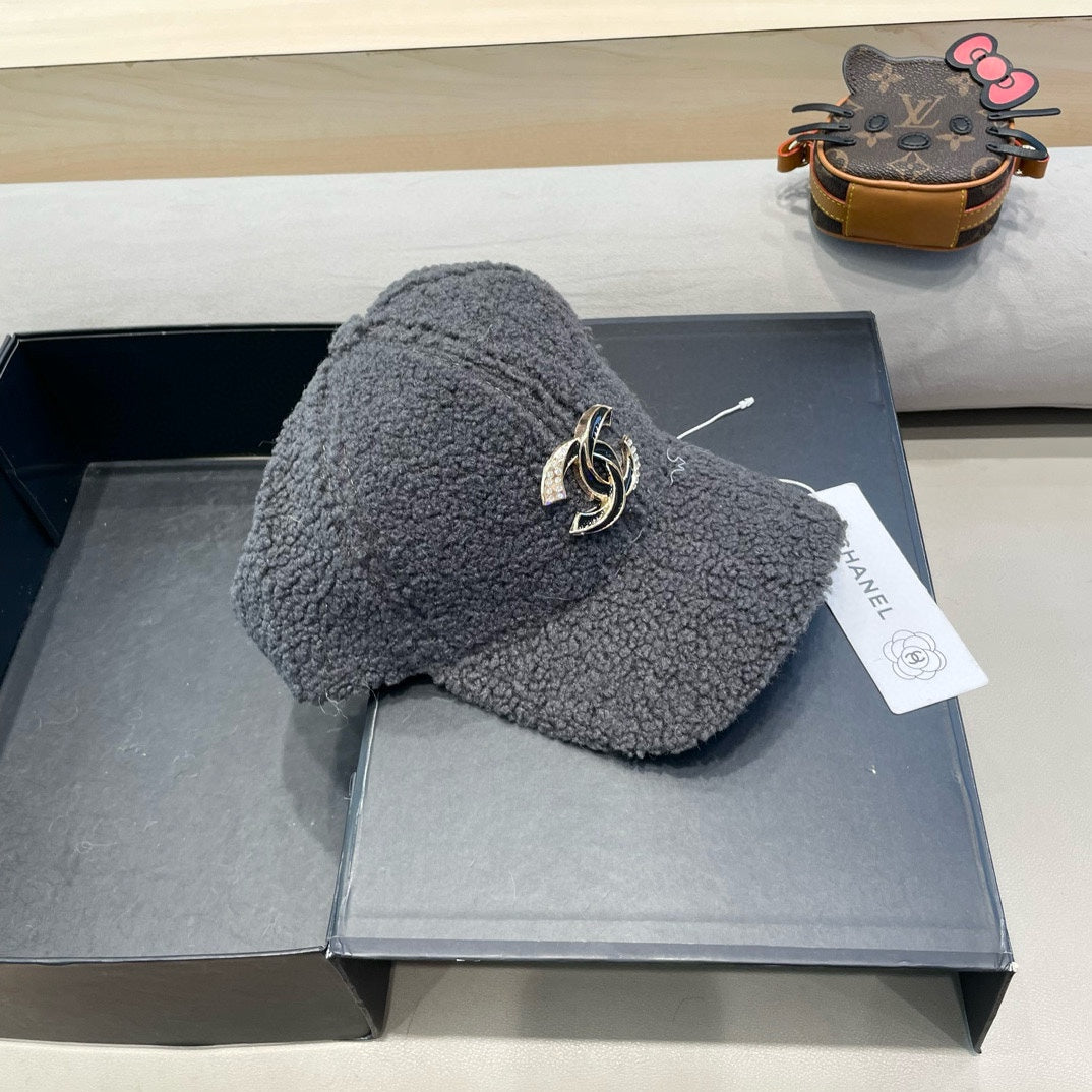 CASQUETTE DE BASEBALL EN FOURRURE D'AGNEAU GRIS SOURIS 424254 
