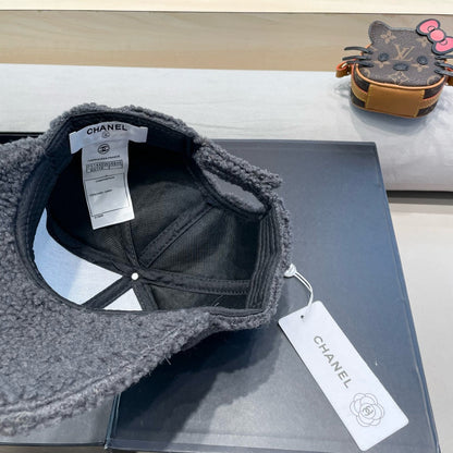 CASQUETTE DE BASEBALL EN FOURRURE D'AGNEAU GRIS SOURIS 424254 