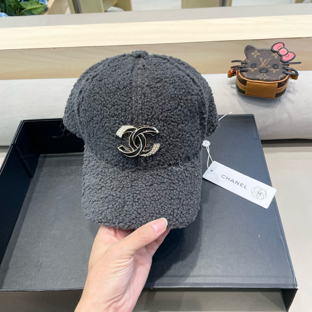 CASQUETTE DE BASEBALL EN FOURRURE D'AGNEAU GRIS SOURIS 424254 