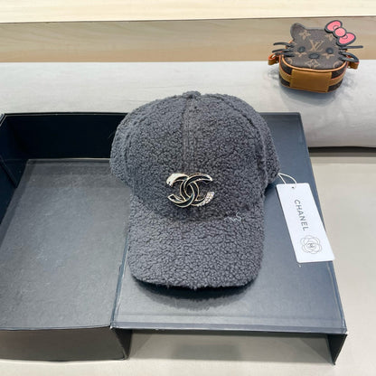 CASQUETTE DE BASEBALL EN FOURRURE D'AGNEAU GRIS SOURIS 424254 