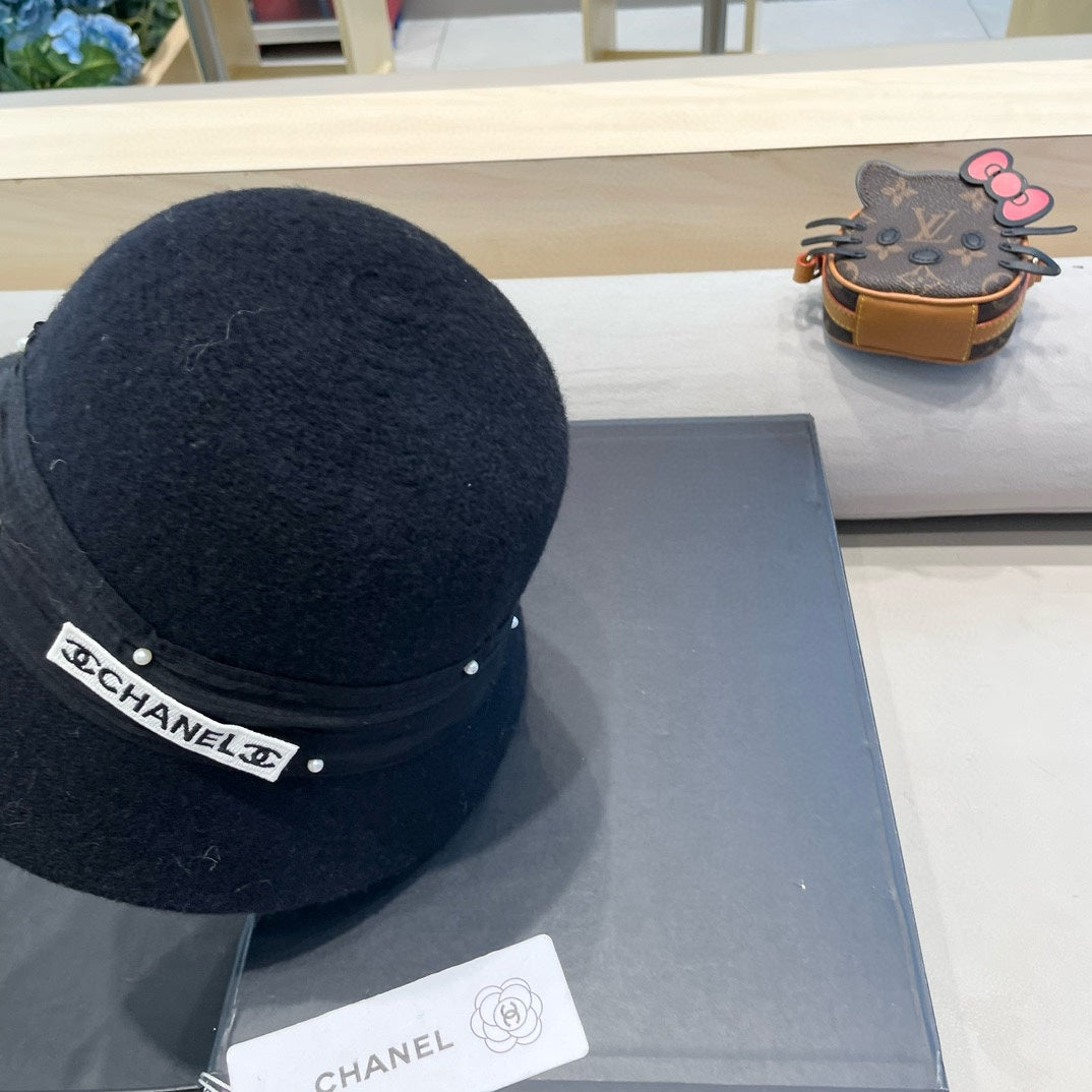 CHAPEAU BUCKET EN MÉLANGE DE LAINE NOIRE 426247 