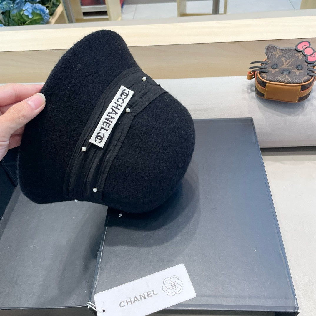 CHAPEAU BUCKET EN MÉLANGE DE LAINE NOIRE 426247 