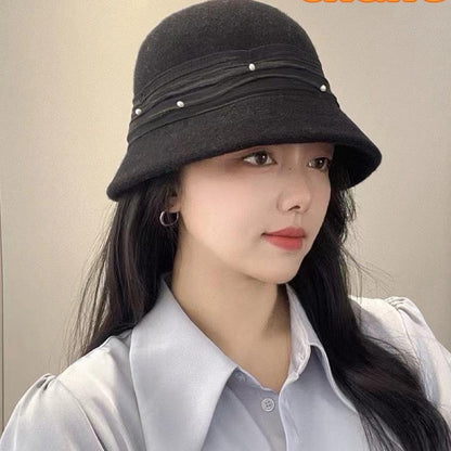 CHAPEAU BUCKET EN MÉLANGE DE LAINE NOIRE 426247 