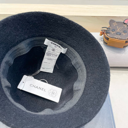 CHAPEAU BUCKET EN MÉLANGE DE LAINE NOIRE 426247 