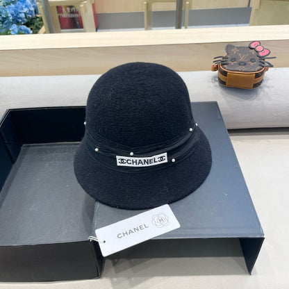 CHAPEAU BUCKET EN MÉLANGE DE LAINE NOIRE 426247 