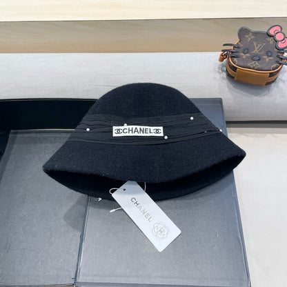 CHAPEAU BUCKET EN MÉLANGE DE LAINE NOIRE 426247 