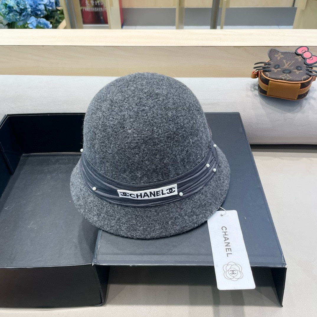 CHAPEAU BOB EN MÉLANGE DE LAINE GRIS SOURIS 426249 
