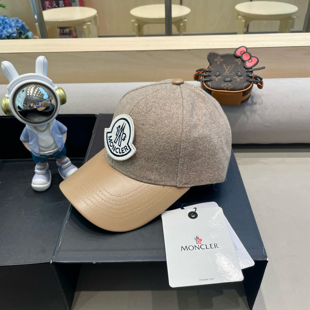 ウールツイード＆レザー ベースボールキャップ ピーナッツブラウン 428238 