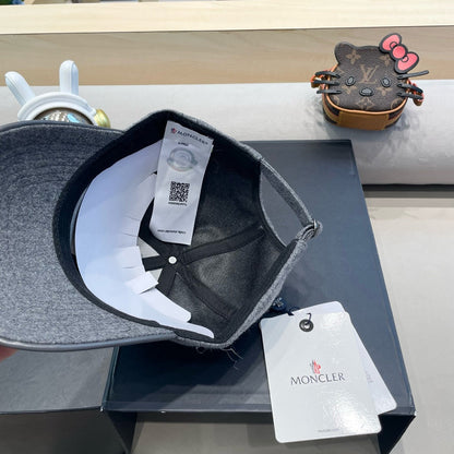CASQUETTE DE BASEBALL EN TWEED DE LAINE ET CUIR GRIS REQUIN 428239 