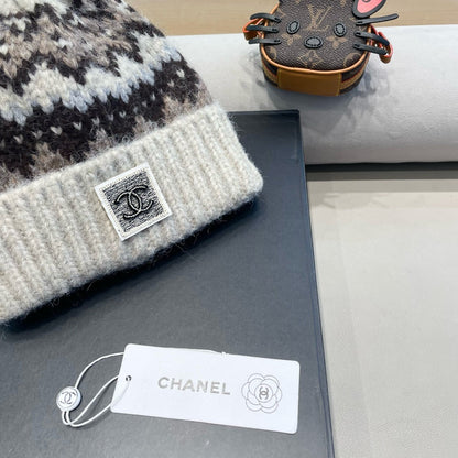 BONNET EN TRICOT BLANC MÉLANGÉ MARRON 428242 