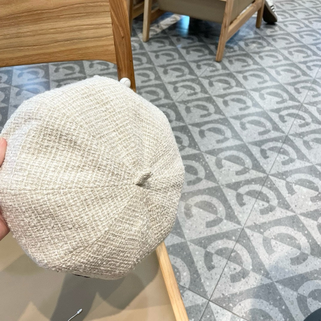 BÉRET EN TWEED DE LAINE BLANC 430010 