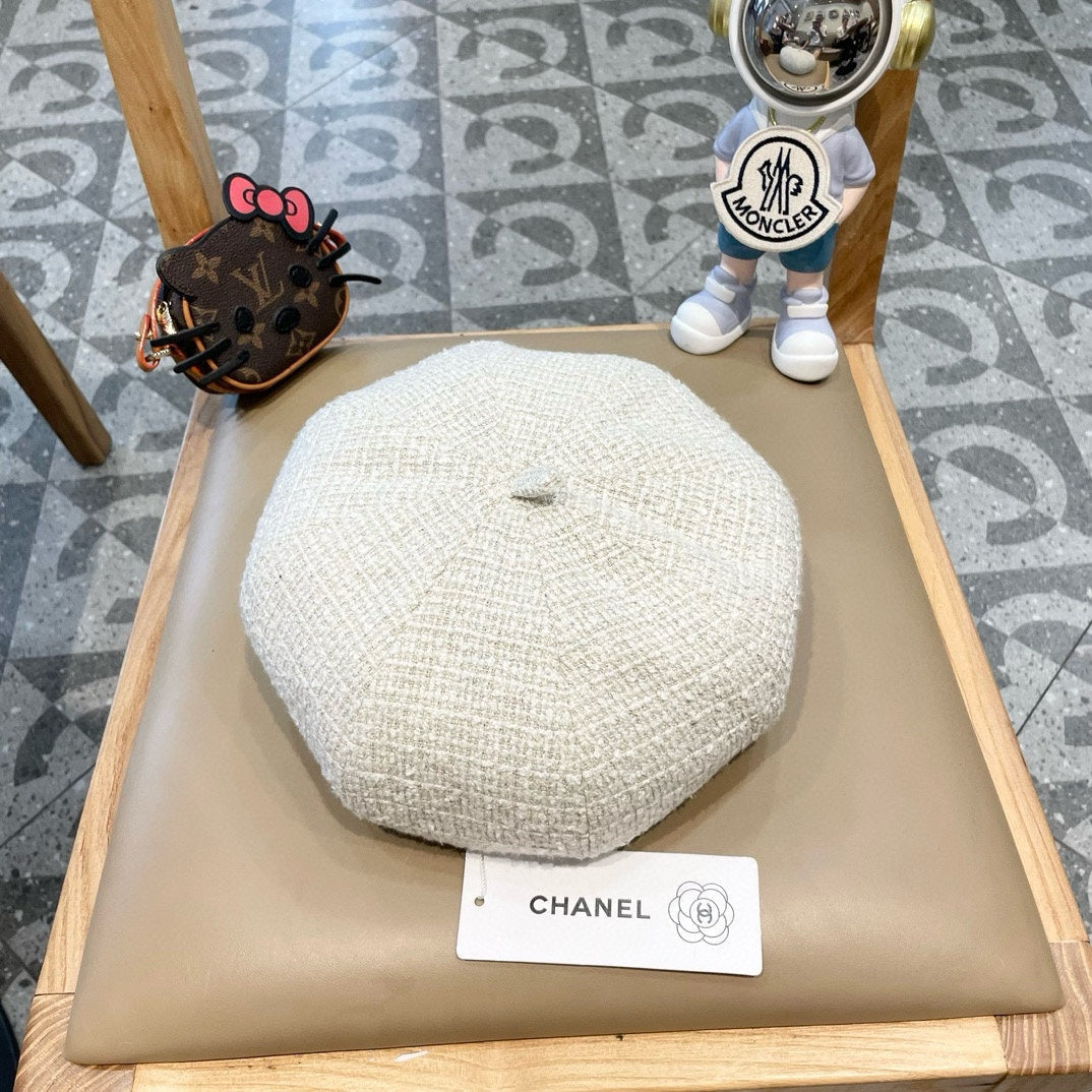 BÉRET EN TWEED DE LAINE BLANC 430010 