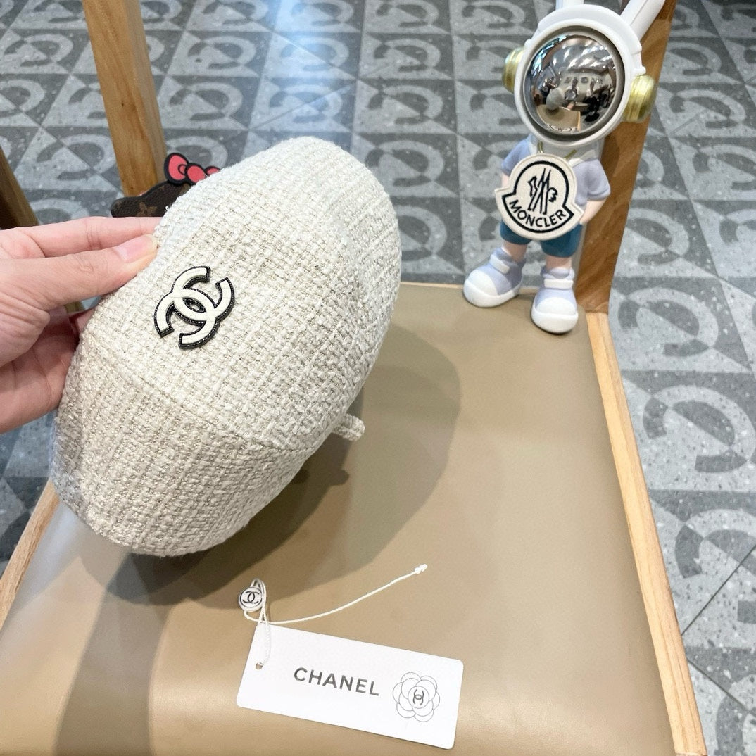 BÉRET EN TWEED DE LAINE BLANC 430010 