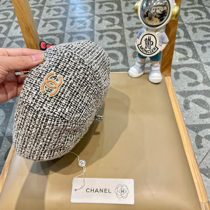 BÉRET EN TWEED DE LAINE NOIR ET BLANC 430011 