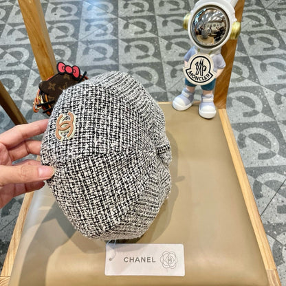 BÉRET EN TWEED DE LAINE NOIR ET BLANC 430011 