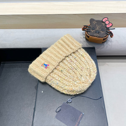 クリームベージュウールのニットビーニーハット 431618 