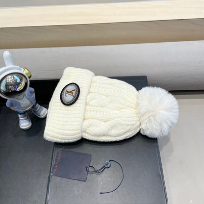ホワイトウールのビーニーハット 433487 
