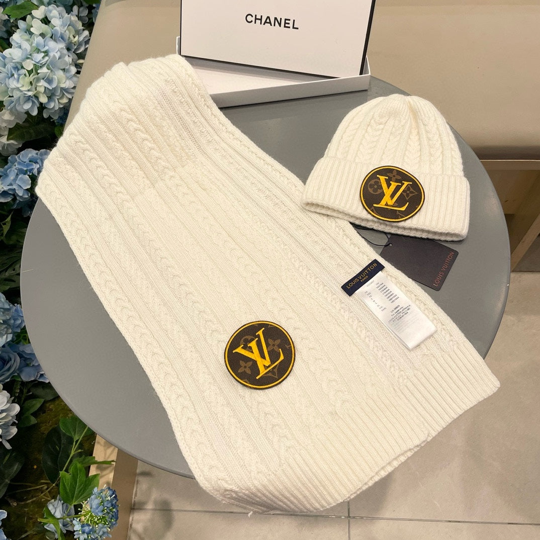 ENSEMBLE ÉCHARPE ET BONNET EN LAINE BEIGE 434611 
