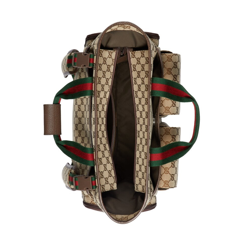 SAC À LANGER 40 AVEC TOILE EN CUIR DE VEAU BEIGE ET ÉBÈNE MIX BROW
