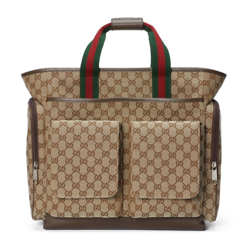 SAC À LANGER 40 AVEC TOILE EN CUIR DE VEAU BEIGE ET ÉBÈNE MIX BROW