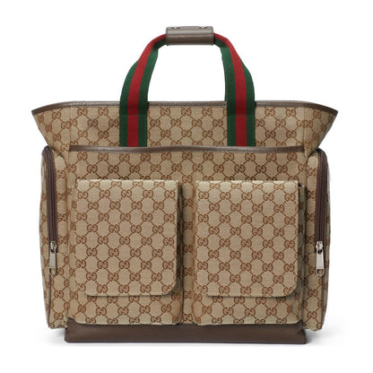 SAC À LANGER 40 AVEC TOILE EN CUIR DE VEAU BEIGE ET ÉBÈNE MIX BROW
