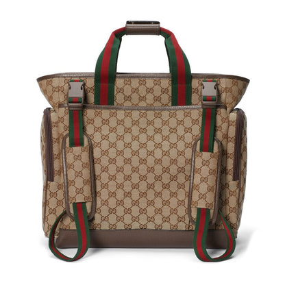 SAC À LANGER 40 AVEC TOILE EN CUIR DE VEAU BEIGE ET ÉBÈNE MIX BROW
