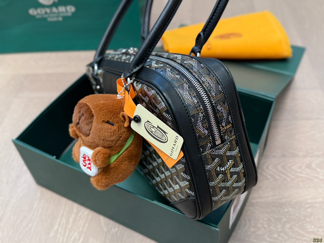 サンマルタン バッグ 34 ブラック ゴヤルディン キャンバス＆カーフスキン