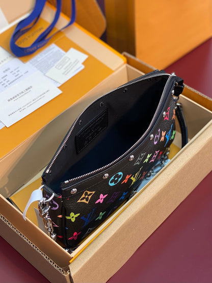 LV x TM ポシェット・アクセソワール 22cm ブラック マルチカラー モノグラムキャンバス