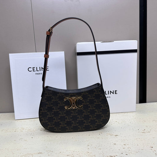 MINI SAC TILLY 22 EN TOILE TRIOMPHE ET CUIR DE VEAU