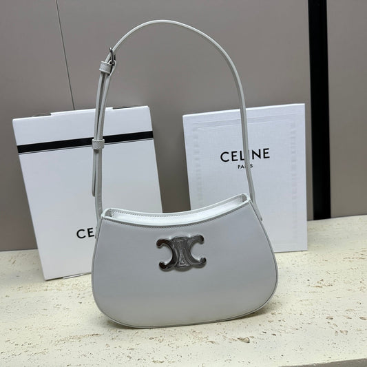 MINI SAC TILLY 22 EN CUIR DE VEAU BLANC BRILLANT