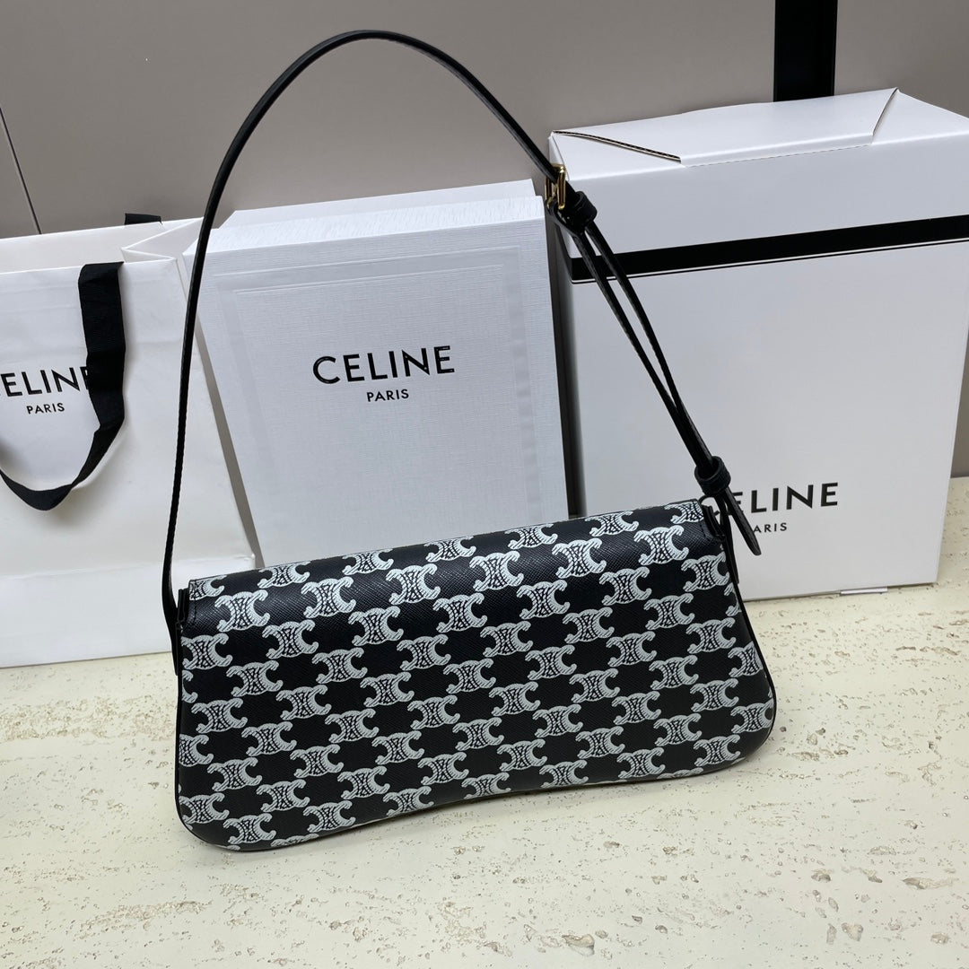 ローラ バゲットバッグ 28 ブラックミックスホワイトモノグラムキャンバス＆カーフスキン