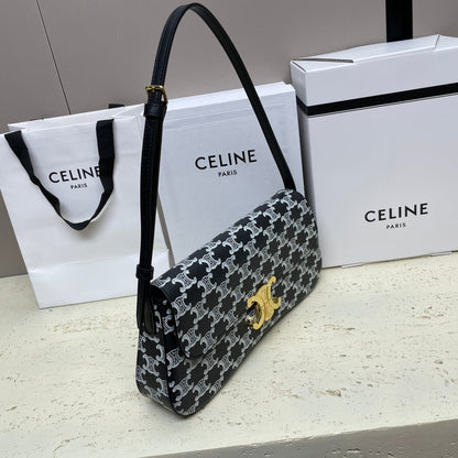 ローラ バゲットバッグ 28 ブラックミックスホワイトモノグラムキャンバス＆カーフスキン