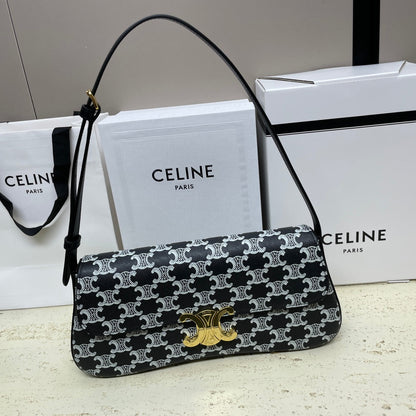 ローラ バゲットバッグ 28 ブラックミックスホワイトモノグラムキャンバス＆カーフスキン