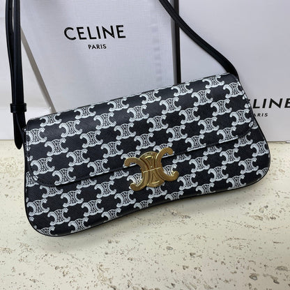 ローラ バゲットバッグ 28 ブラックミックスホワイトモノグラムキャンバス＆カーフスキン
