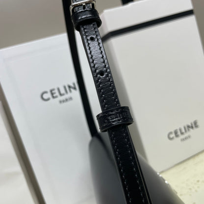 ローラ バゲットバッグ 28 ブラック シャイニーカーフスキン